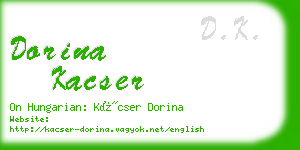 dorina kacser business card